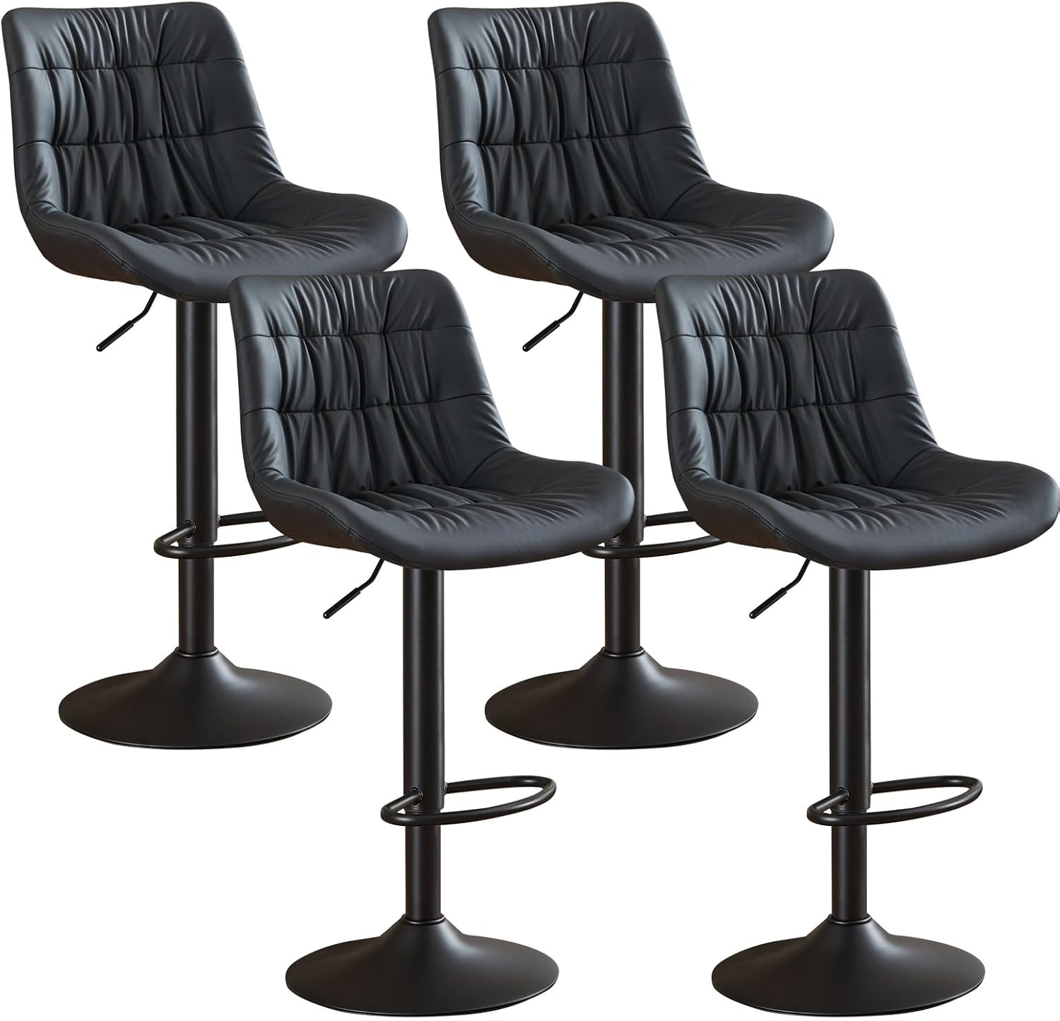 Restworld Modern Adjustable Bar Stools Set of 4,Swivel