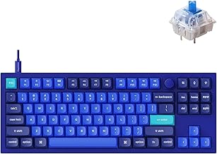 Q3 Wired Custom Mechanical Keyboard Knob Version, TKL Tenkeyless QMK/VIA Programmable Macro with Hot-swappable Gateron G Pro Blue Switch Double Gasket Compatible with Mac Windows Linux (Blue)