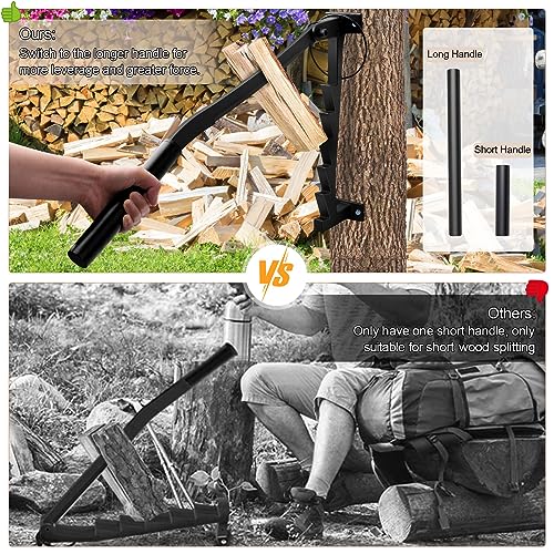 Kindling Splitter Log Splitter Wood Wall Mounted Manual Firewood Splitter with Screws - Image 2