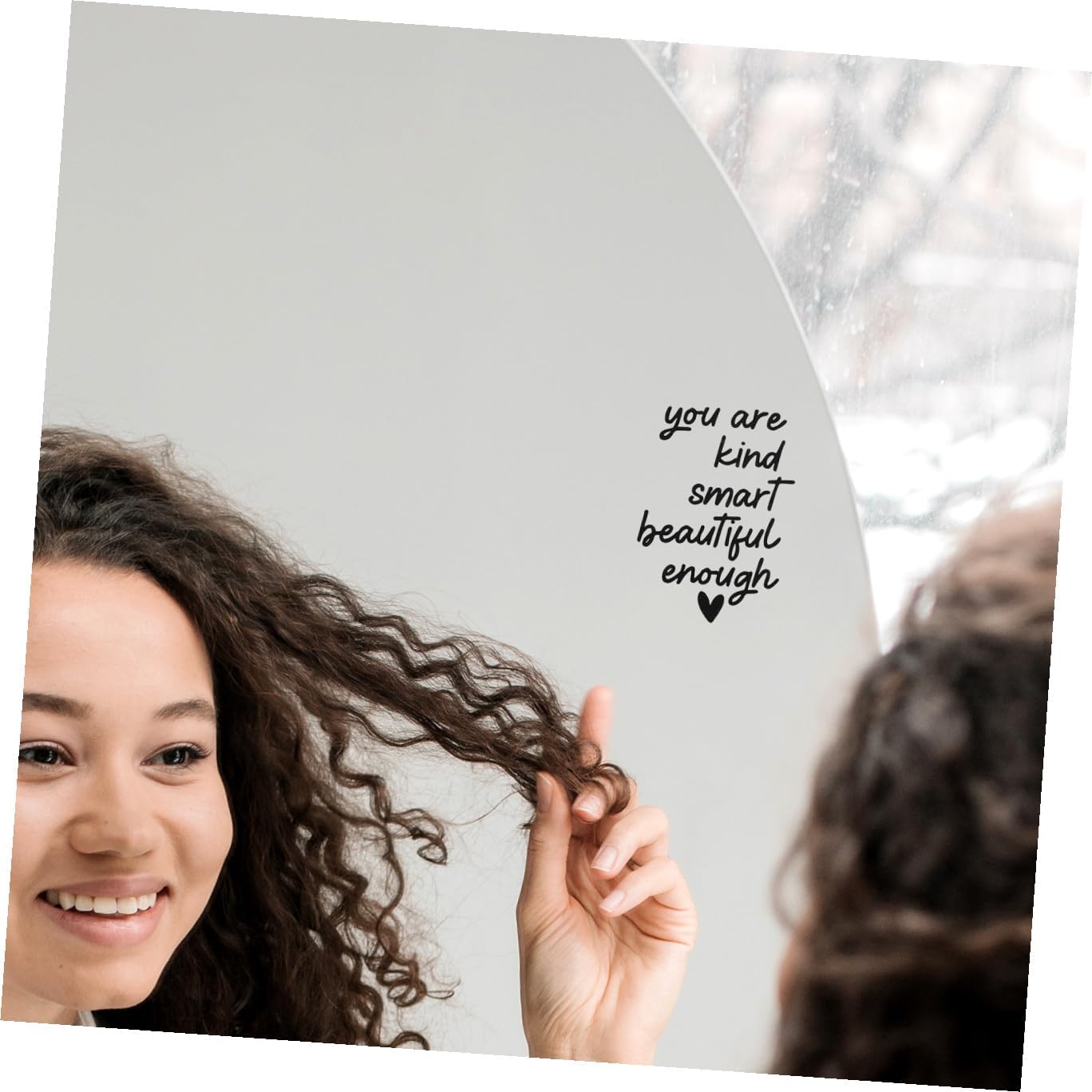 2sheets Mirror Decals Motivation Inspirational Quote Sticker Bathroom Decorations Adhesive Mirror Stickers