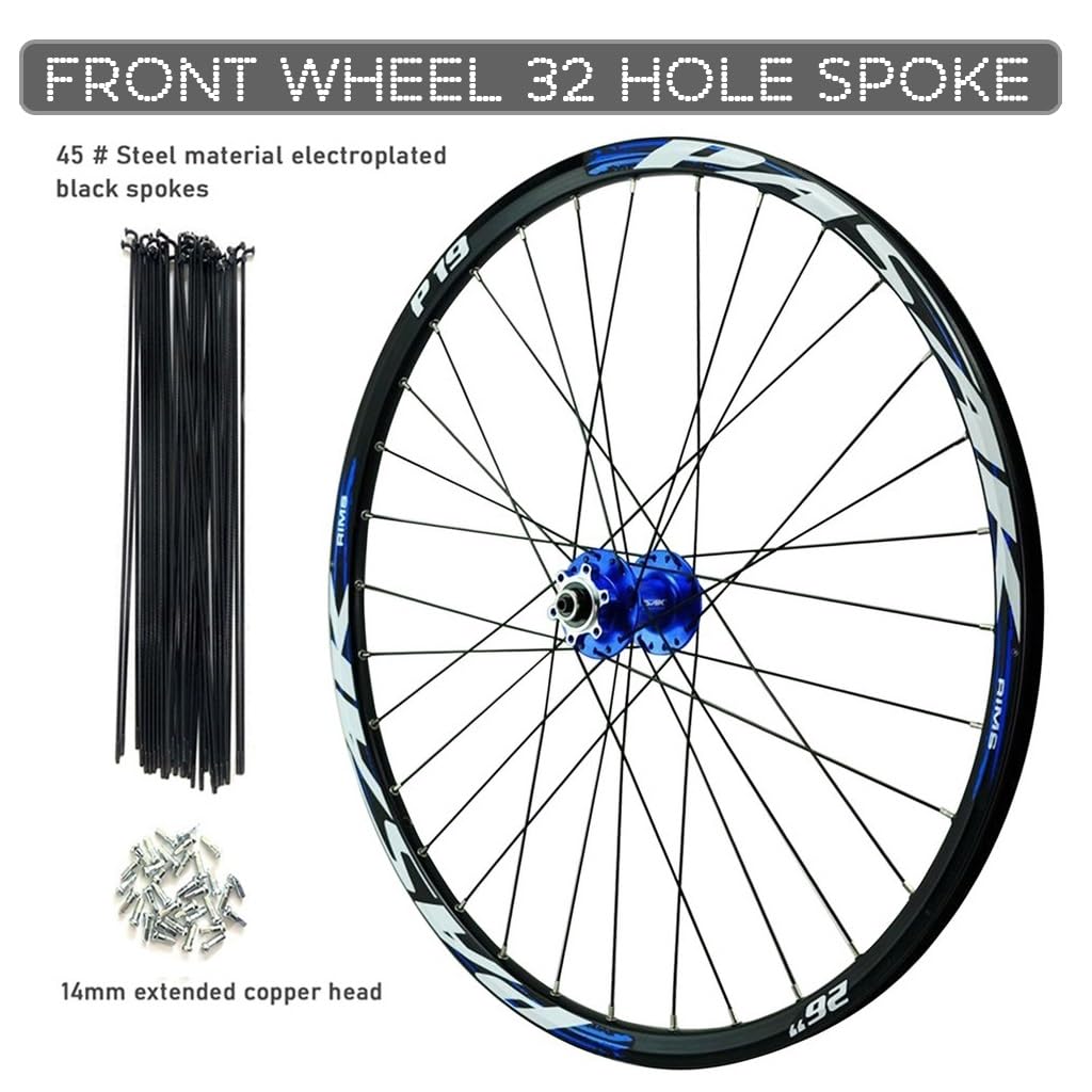 Roues VTT 26 Pouces 27,5" 29 Pouces, Frein À Disque 4 Roulements Scellés Jante de Roue Avant et Arrière 32H for Cassette 7-11 Vitesses
