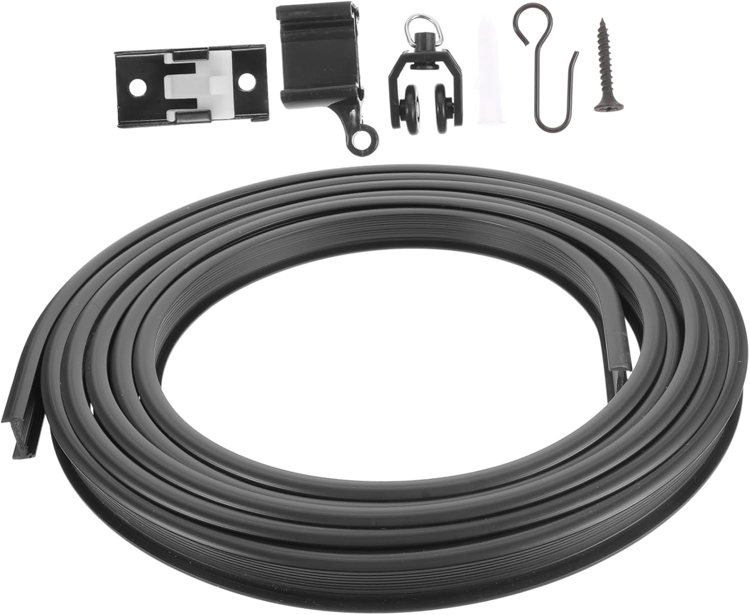 PRETYZOOM Curved Curtain Track Set with Accessories Flexible Bay Window Rail for Easy Installation and Material for Room Dividers and Window Curtains