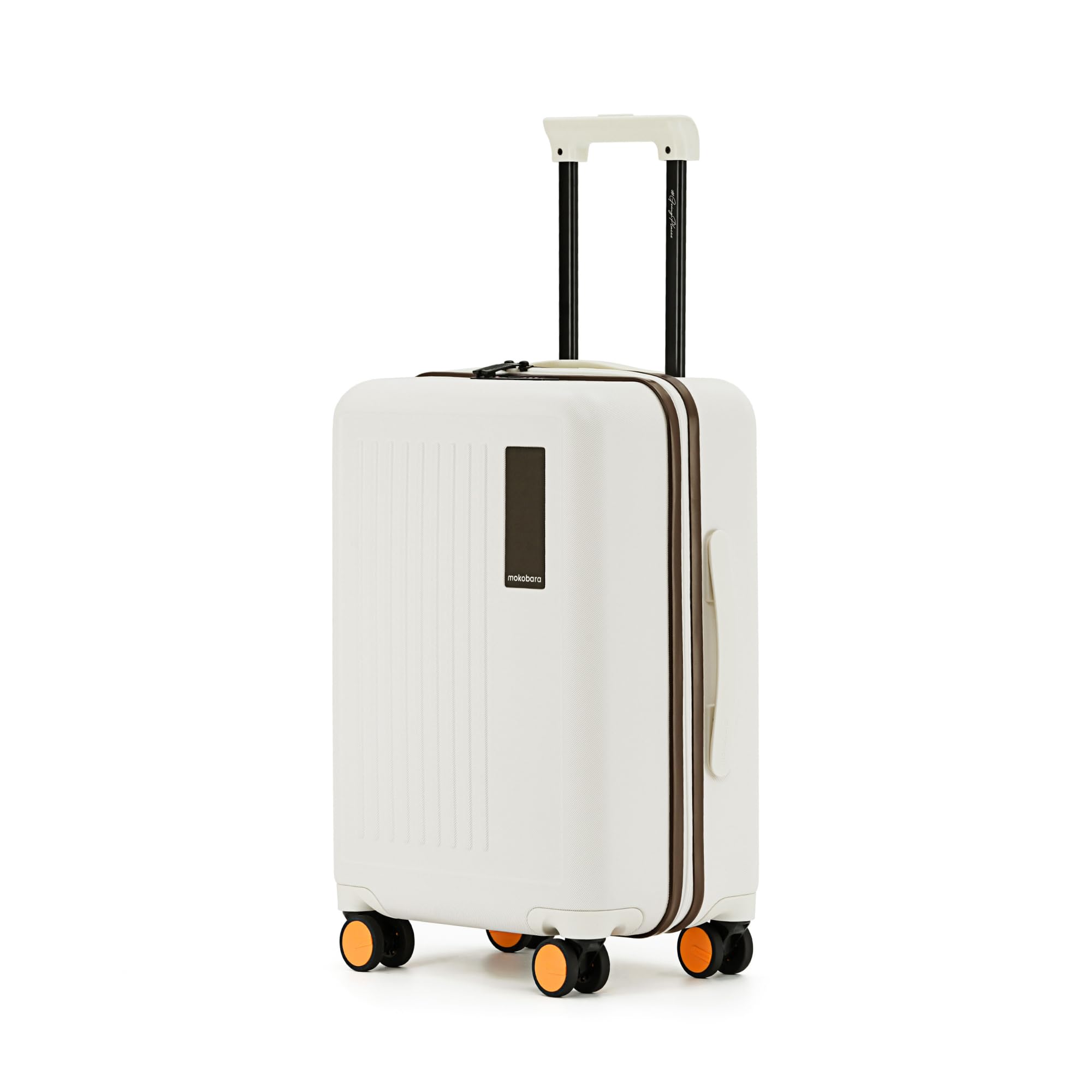Mokobara Transit Cabin Luggage Trolley Bag-54cm(40L),Lightweight Polycarbonate Hardshell,360° 8 Silent Wheels,One-Push TSA Lock,Premium Zipper,Carry On for 3-5 Day Travel,White(Still Loading Brownray)