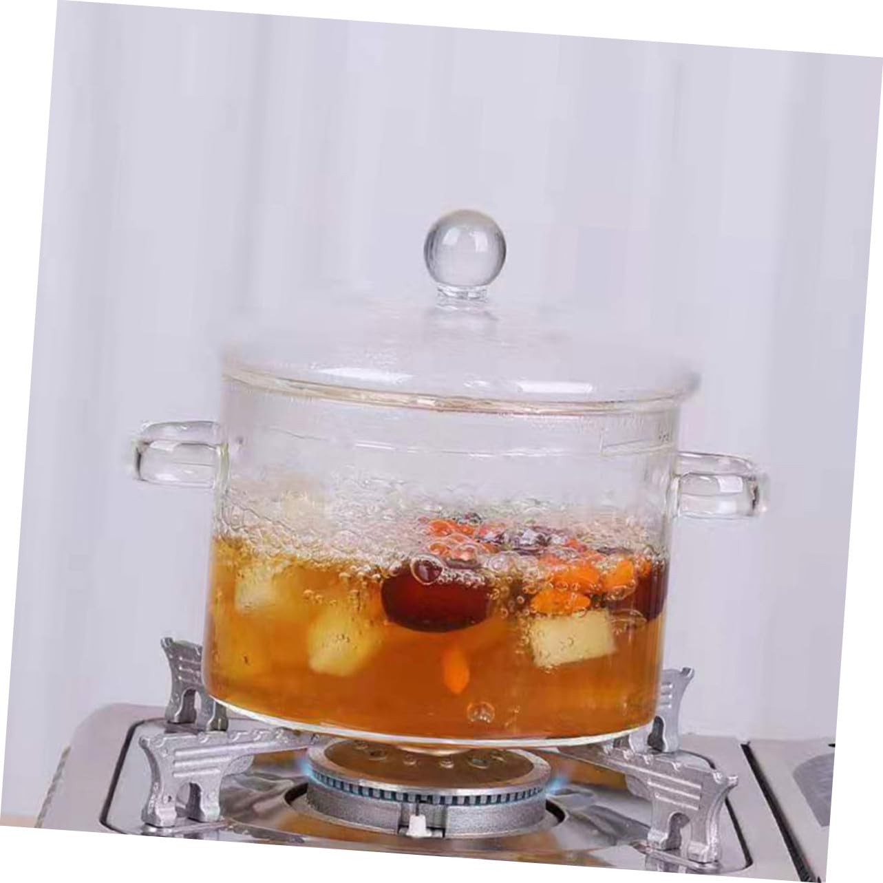 2 Stück Teiliges Hitzebeständiges Glas eintopfset Transparent Kochfester Borosilikat glas topf für Instant nudeln und Suppen Spülmaschinenfreundliches Küchenkochgeschirr