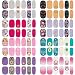 Comdoit Nail Wraps for Women Nail Polish Strips 8 Sheets Color Glitter Full Nail Stickers Self Adhesive Nail Decals Design Fingernail Decorations Nail Art Supplies Manicure Tips Acrylic DIY Decor