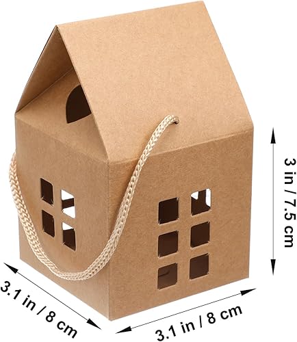 Miniatura 2 de 10 cajas de dulces en forma de casa, cajas de papel dulce para dulces, cajas de galletas de chocolate, cajas de cartón para boda, ducha, fiesta de