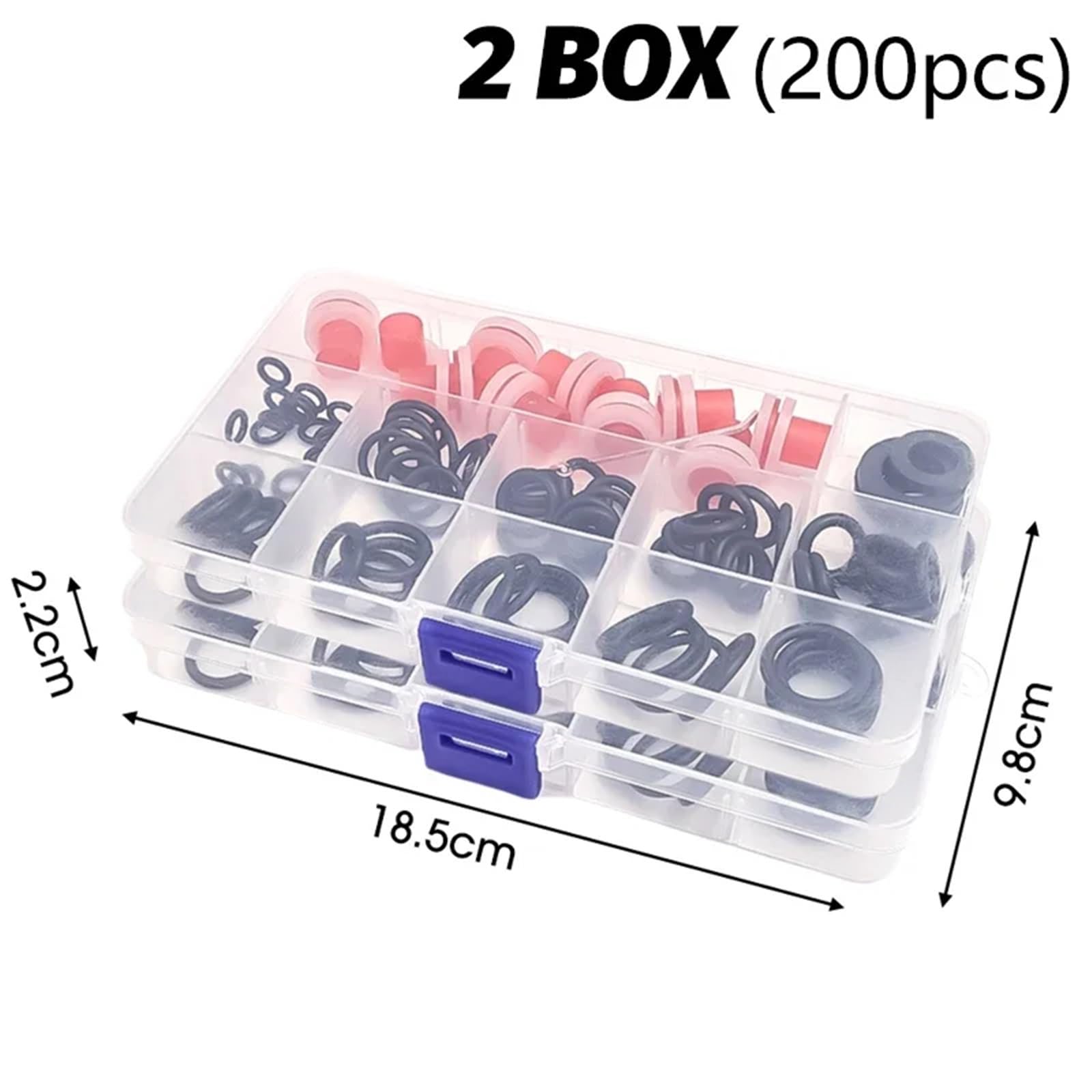 Joint de robinet en caoutchouc, Kit de joints toriques, tuyau d'étanchéité, joint torique étanche, joint en Silicone, bouchon de plomberie, ensemble d'assortiment de réparation(2 Box (200pcs))