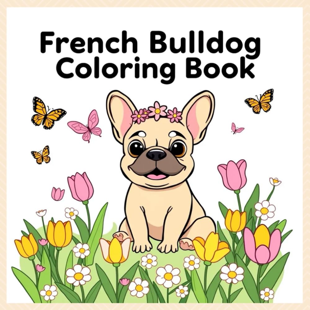 French Bulldog Coloring Book: Cute Spring Coloring Pages for Kids Ages 3–8 | Fun, Easy & Adorable Bulldog Designs