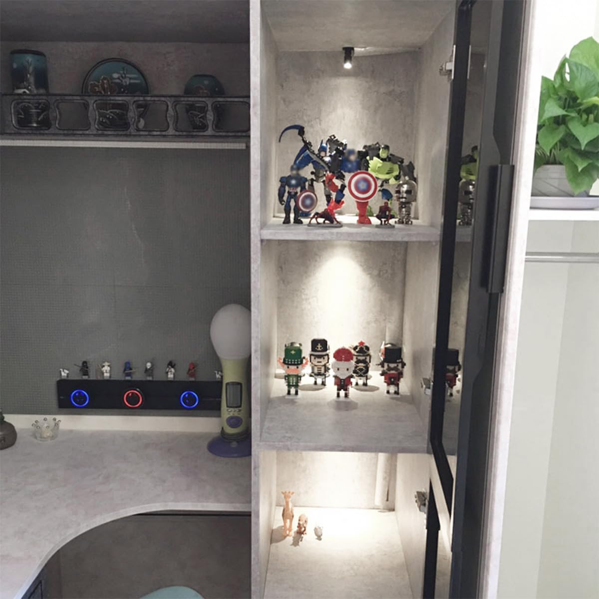 Mini Foco 4 en 1, Brillante, Regulable por USB, 5 V, iluminación de Acento para Interiores, para vitrinas, joyeros, porches, luz Blanca Positiva.