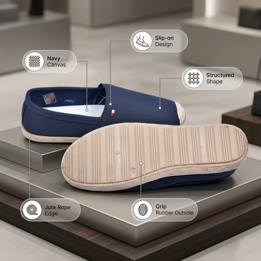 OZABI Espadrilles Homme élégantes été Slip-on Style Chic décontracté