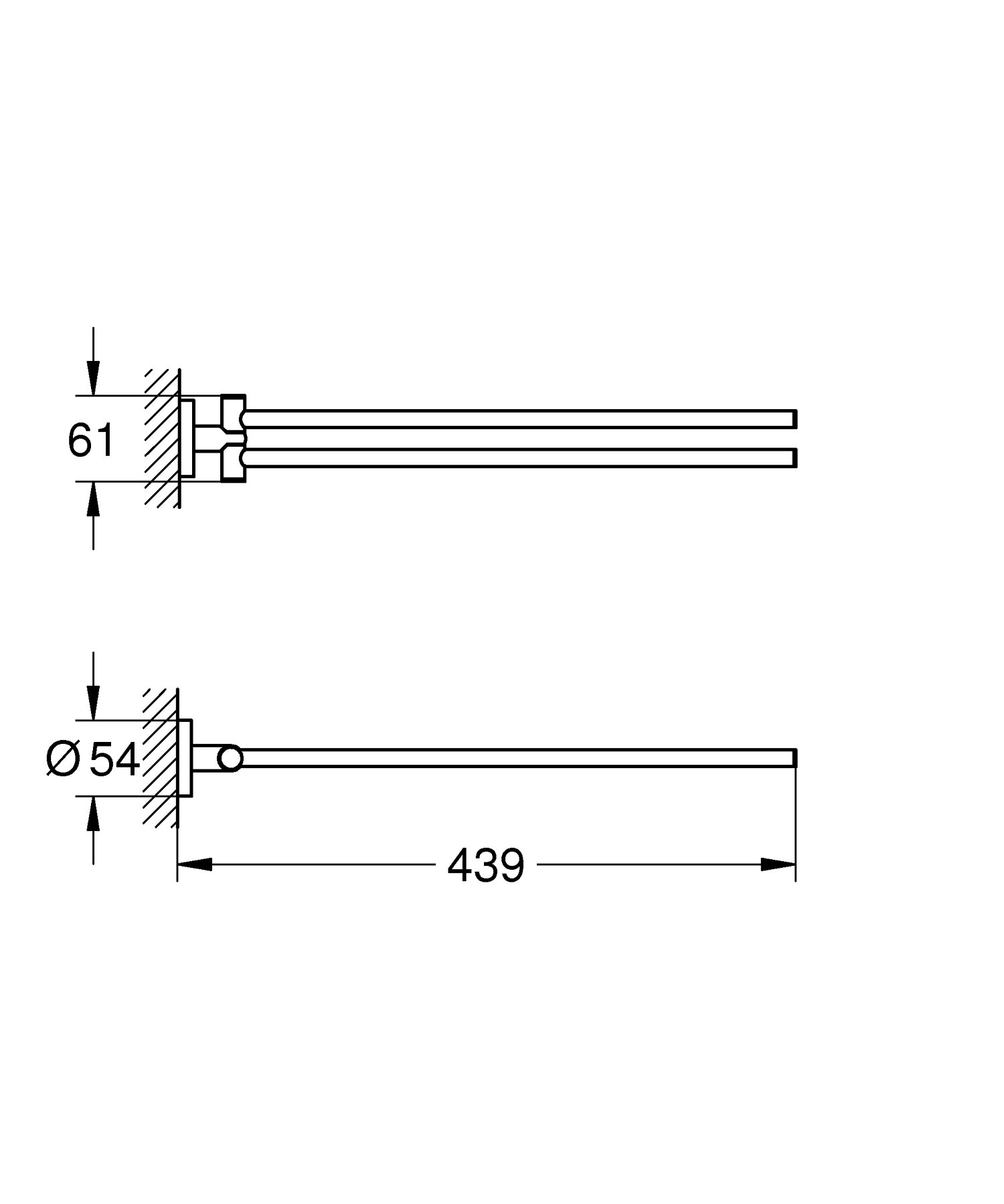 GROHE 40371DC1 - Essentials - Toallero doble barra