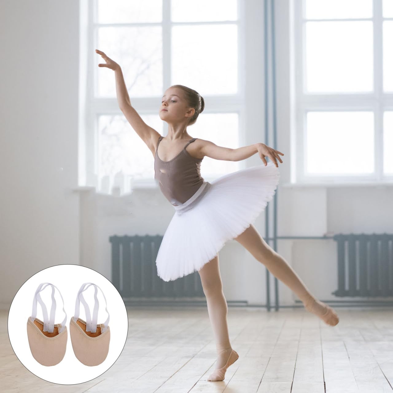 Calcetines Antideslizantes para Ballet y Yoga Suelo Talla S (30-32) Color de Piel