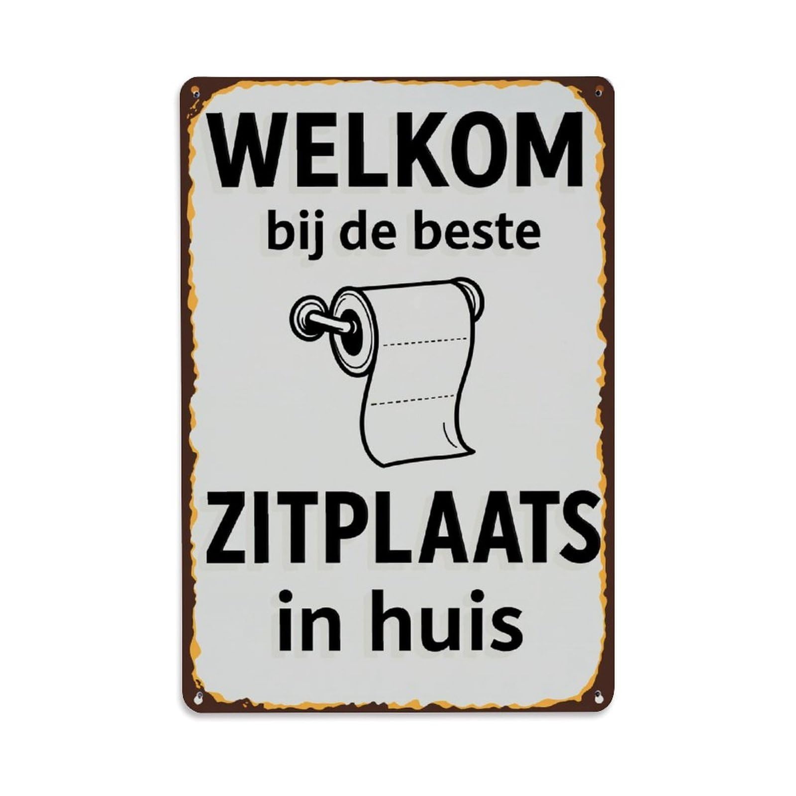 Lzwbntey Vintage Welcome To The Best Seat In The House Metal Tin Sign Retro Wall Decor For Home Bar Garage Cafe, Indoor & Outdoor Decorative Metal Poster, 8X12 Inch
