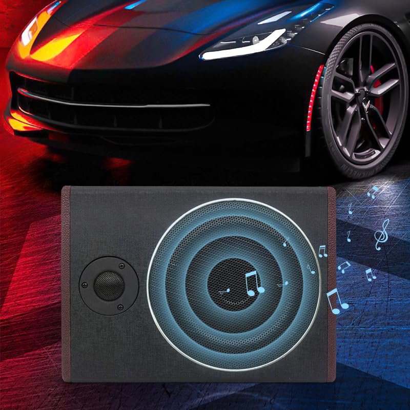 Subwoofer Auto Attivo Da 8 Pollici - 600 W, Compact, Da Installare Sotto Il Sedile, Nero - Foto 11