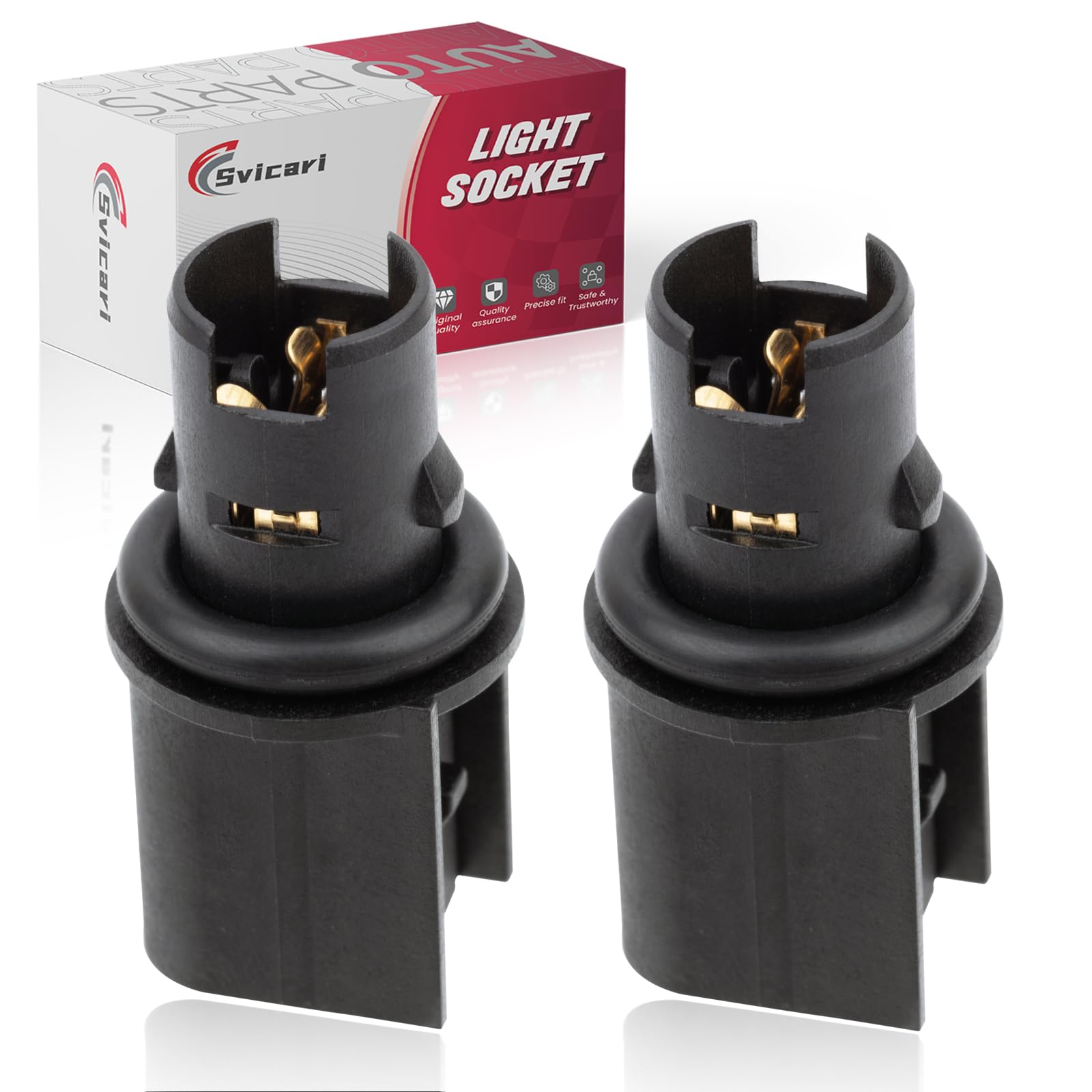 Svicari Side Indicator Marker Light Bulb Socket Fit for Ford Fiesta 2011-2013 Maverick 2022-2023 Mustang 2005-2023 Ranger 2019-2023 Parking Lamp Connector Plug Holder Replace #6R3Z-13411-BA 2PCS