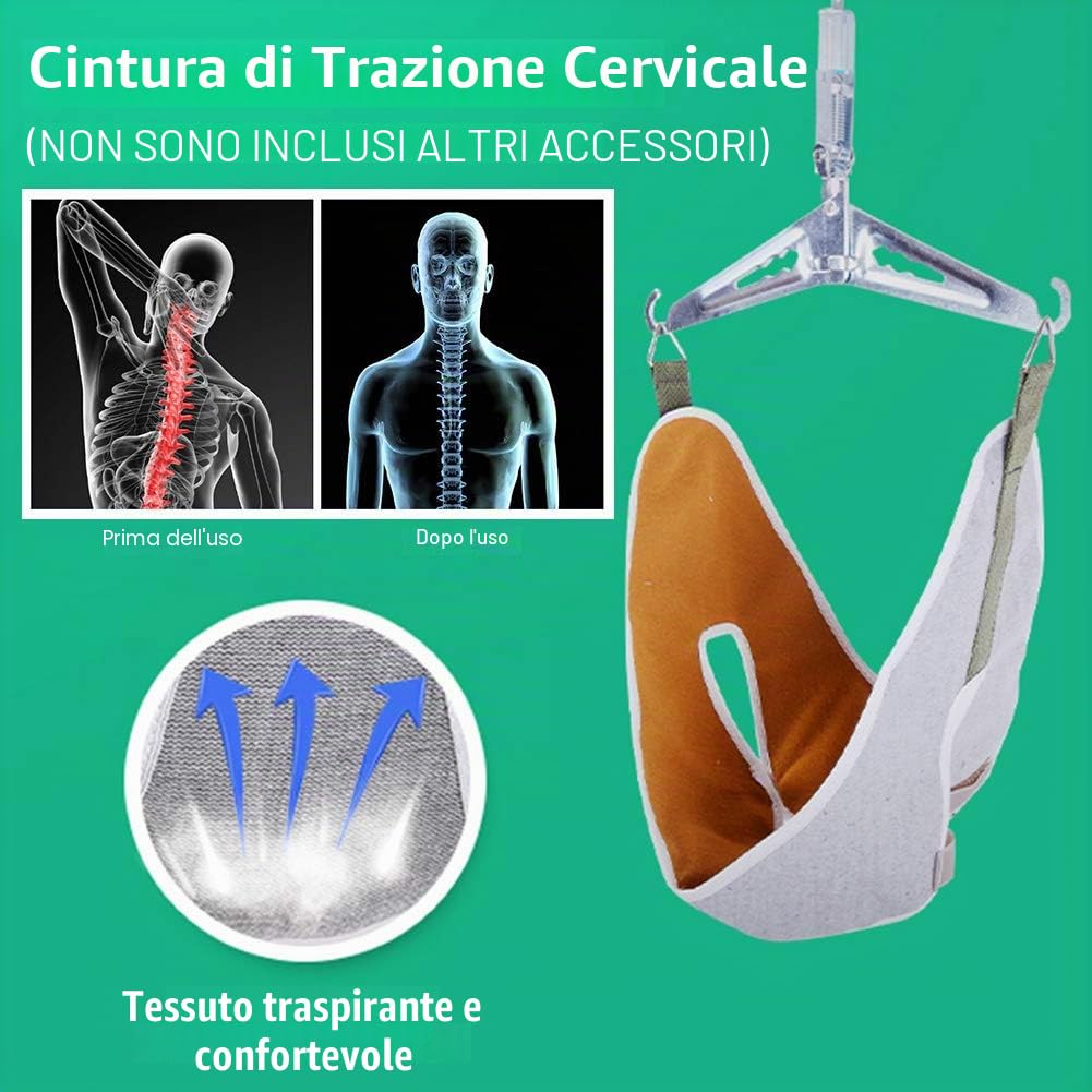 Kit di trazione cervicale per alleviare Il Dolore al Collo, Estensibile e Regolabile, correzione Portatile su Porta, Assistenza Sanitaria, Colonna vertebrale per Ufficio (Bianco)