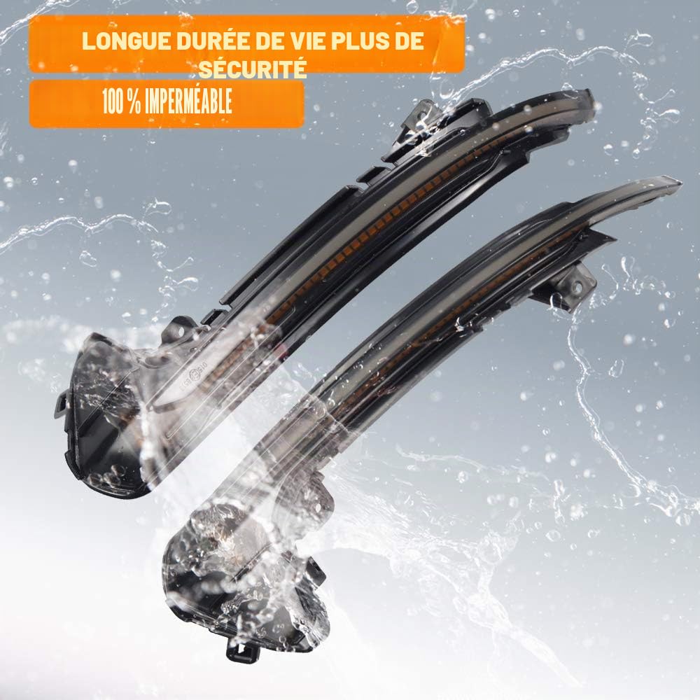 Indicateur de direction gauche et droite pour rétroviseur LED dynamique pour Audi A6 RS6 4G C7 7.5 2012-2018 (jaune)