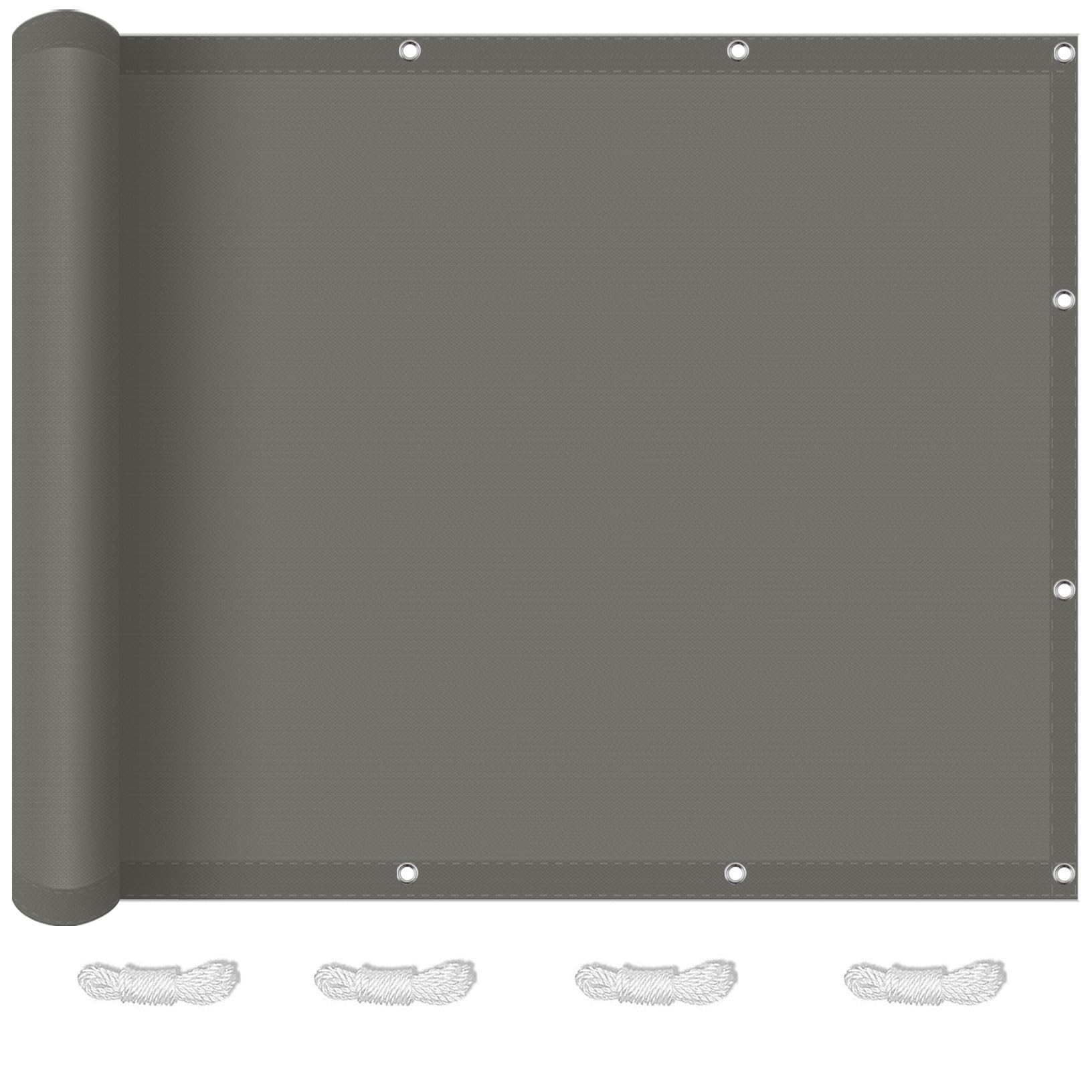 Filet d'ombrage pergola gris foncé avec cordes et serre-câbles