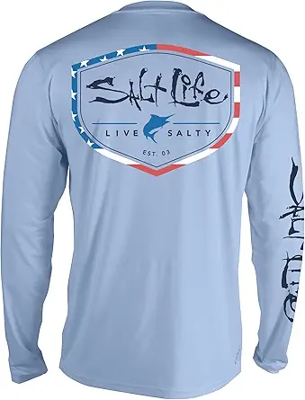 Salt Life Men's Stand Up Long Sleeve Lightweight Nanotex Performance Shirt