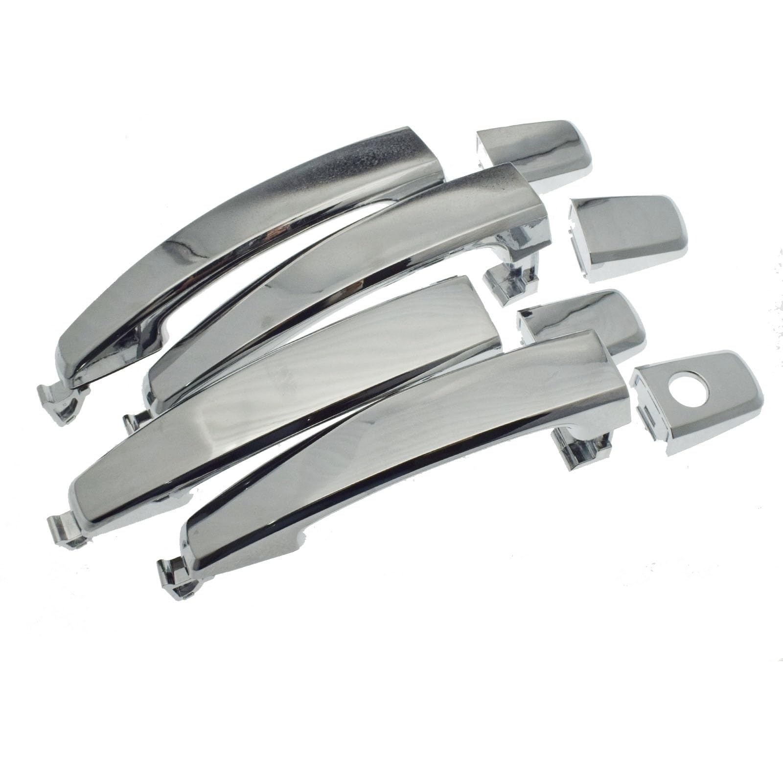 POQWERIQ Car Outside Exterior Door Handles Chrome Front Rear Left Right for Chevrolet for Aveo 2007 2008 2009 2010 2011