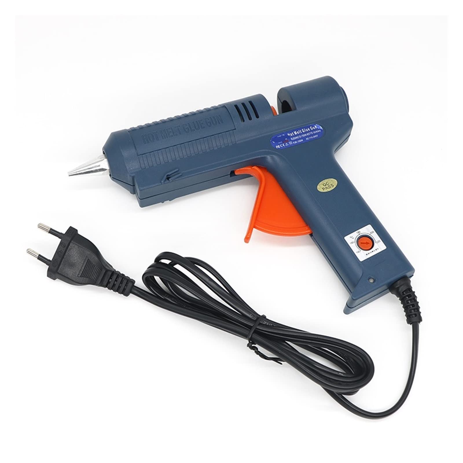 Pistola per colla a caldo Pistola for colla a caldo con ugello lungo in rame da 100 W, temperatura regolabile for stick di colla da 11 mm, pistola for colla adesiva industriale professionale(1.5x70mm)