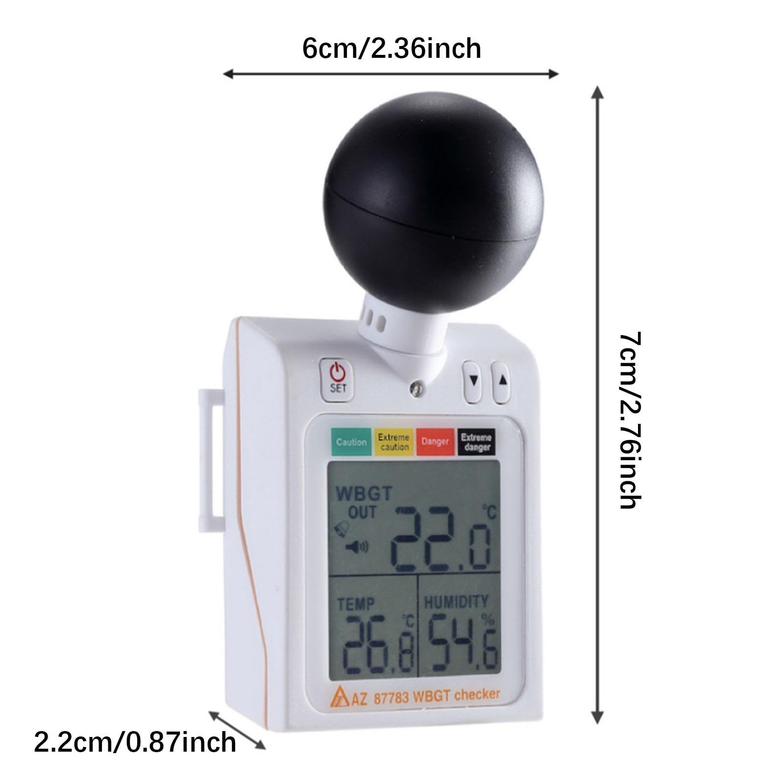 predolo Thermomètre et Hygromètre Numérique Simple à Boule Noire (WBGT)