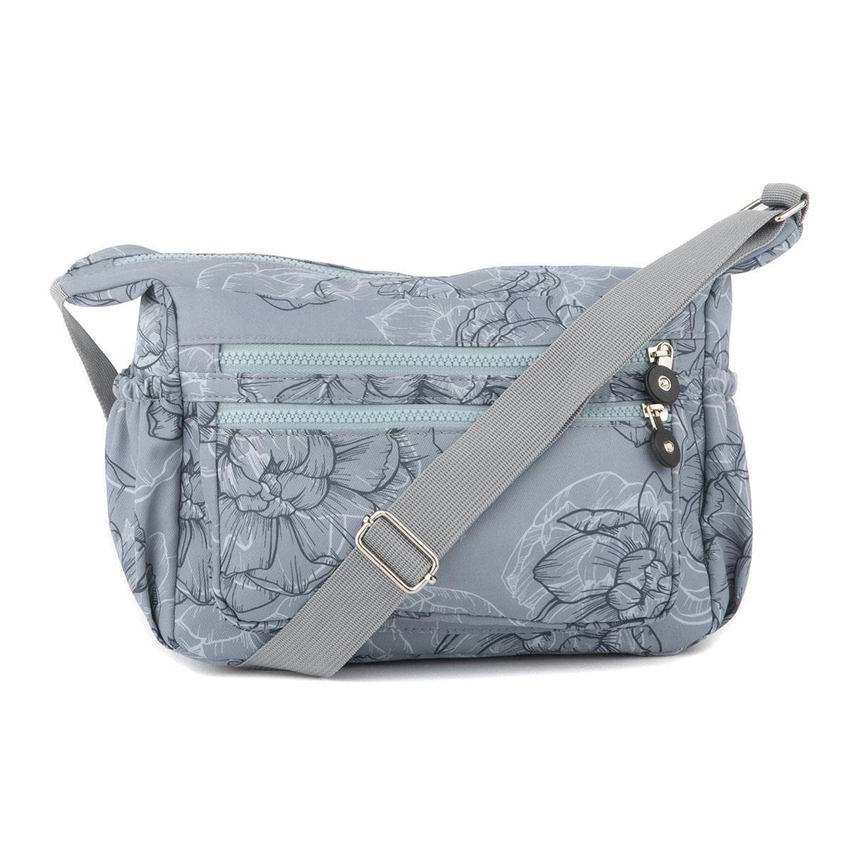 LilleyOpal Womens Grey Floral Cross Body Bag