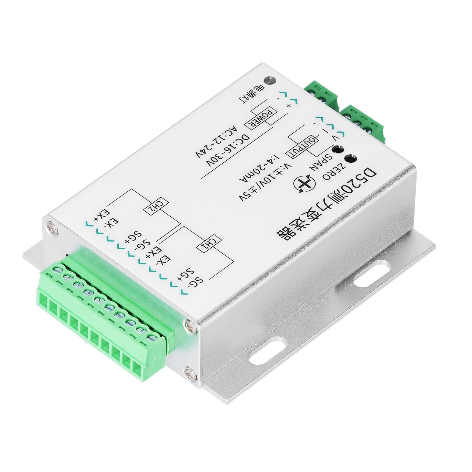 Con diseño de salida 2 en 1, sensor transmisor de presión del transductor de medición de fuerza, salida de 0-20 mA, alimentación de 16-30 V CC, 12-24 V CA, precisión de (Voltaje 0-±5V)