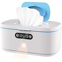 Bellababy Wipe Wamer for Vehicle and Home Use, Baby Wet Wipes Dispenser and Diaper Wipe Warmer with Night Light,Temperature Display,No Need Water and Sponge, ℉ and ℃ Convertible