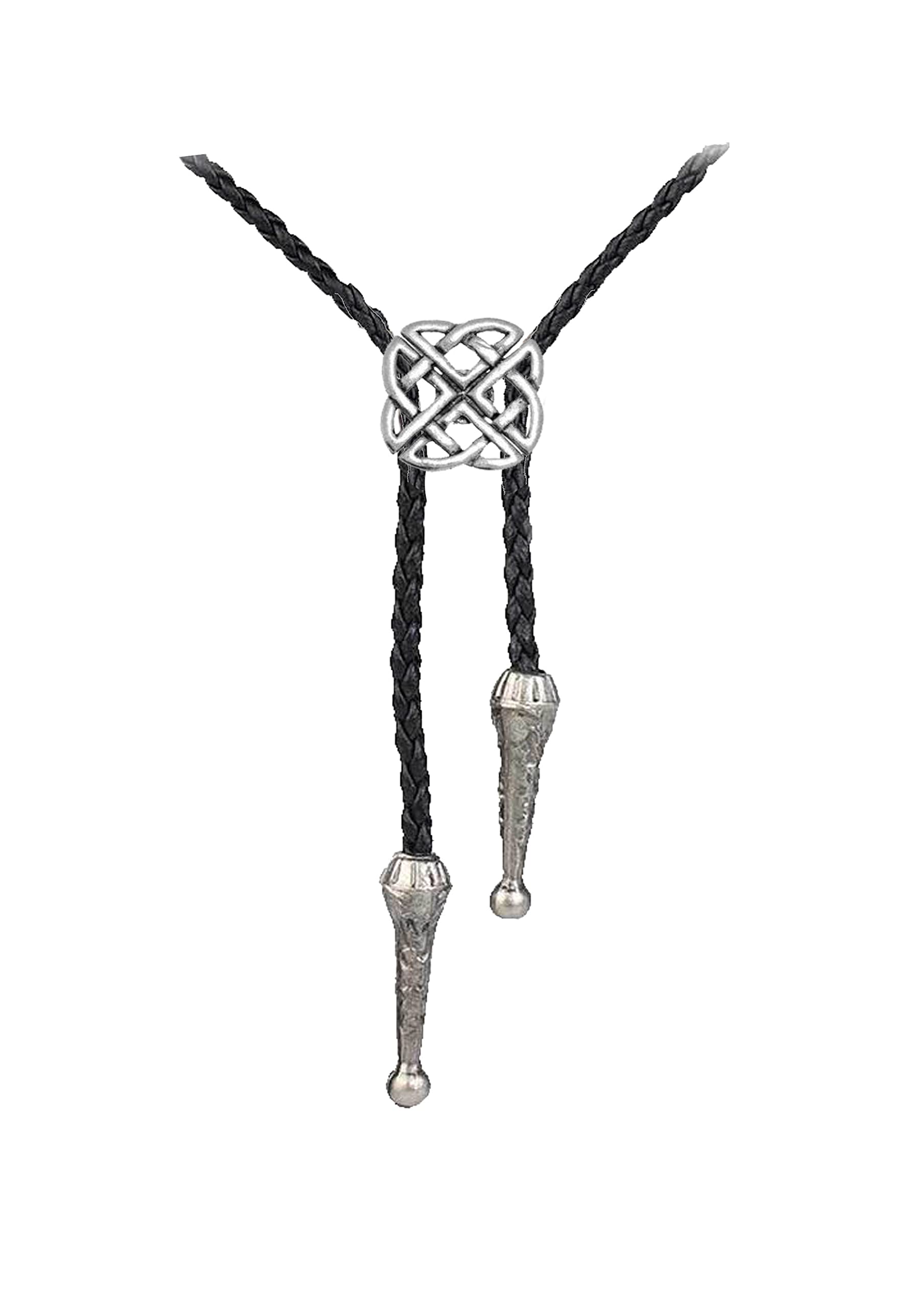 Hand Creations Unisex Silver / Black Pewter Celtic Knot Necklace Western Cowboy Necktie Bola Bolo Tie Code Ppg35 Line Dancing Cowboy Wild West