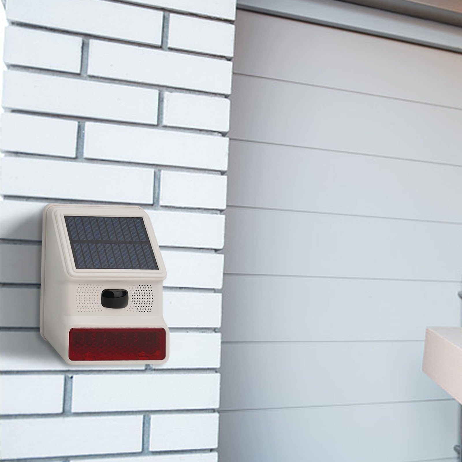 Sirena da esterno wireless a energia solare da 433 MHz, con luce stroboscopica lampeggiante per una maggiore sicurezza domestica, protezione impermeabile e resistente alle intemperie (wireless)