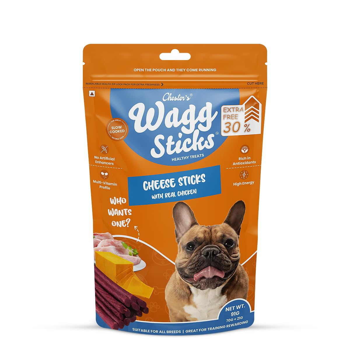 Wagg Sticks Cheese Sticks with Real Chicken Dog Treats for Training - Healthy Treat with High in Protien - 70 Grm - (Pack of 1) (B0CV9HLRW8) Amazon Price History, Amazon Price Tracker