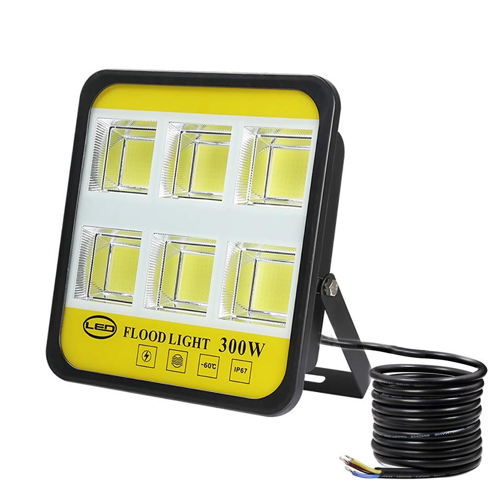 YTBHSHXZ Outdoor Lights， 6000K Daylight White with 2m Cable, 4000-24000lm, IP67 for Garden Yard Garage Patio(300w)