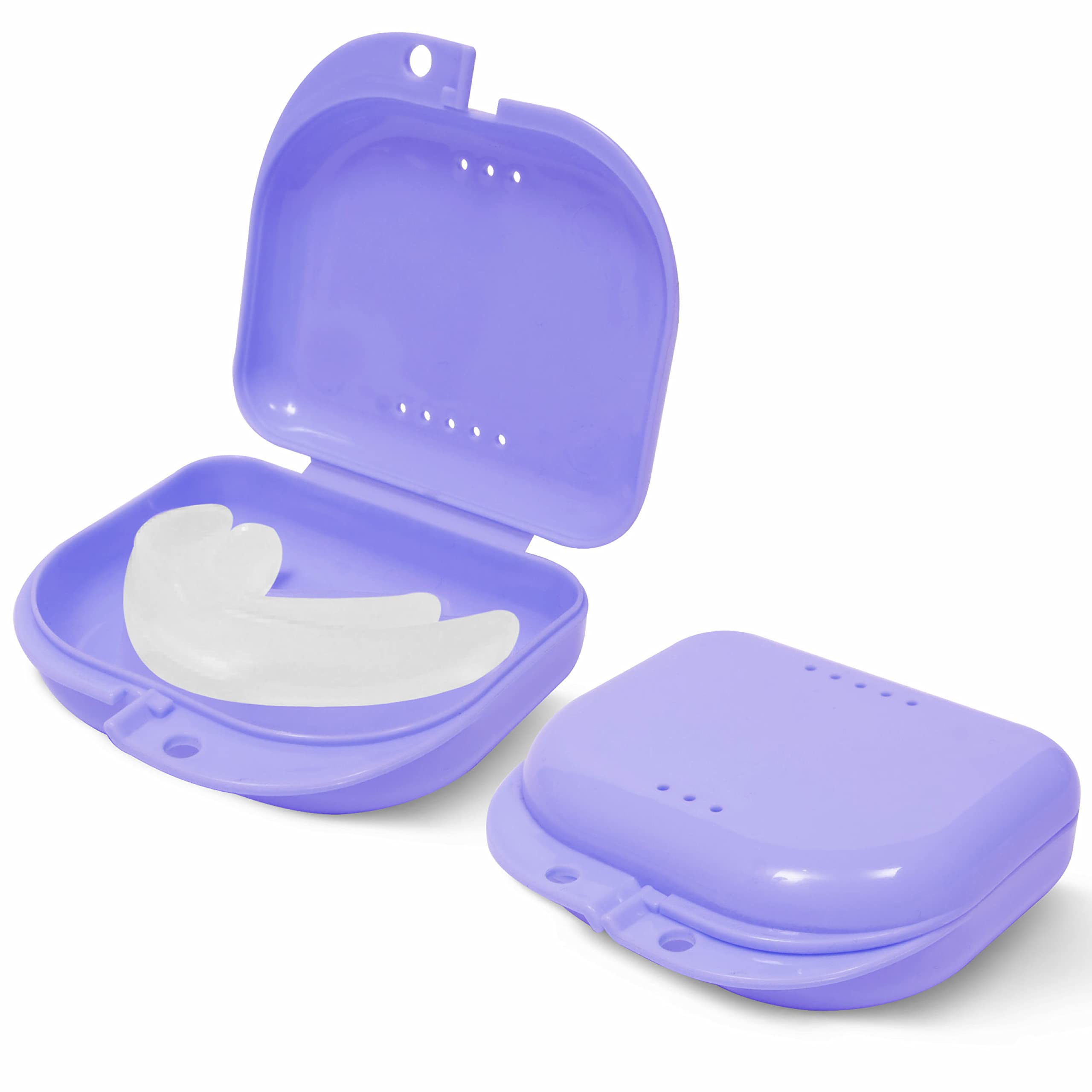 Retainer Case - Pack of 2 - Odorless Mouth Guard Case-Retainer Holder-Ventilated, Durable & Hygienic Night Guard Case for Carrying and Protecting
