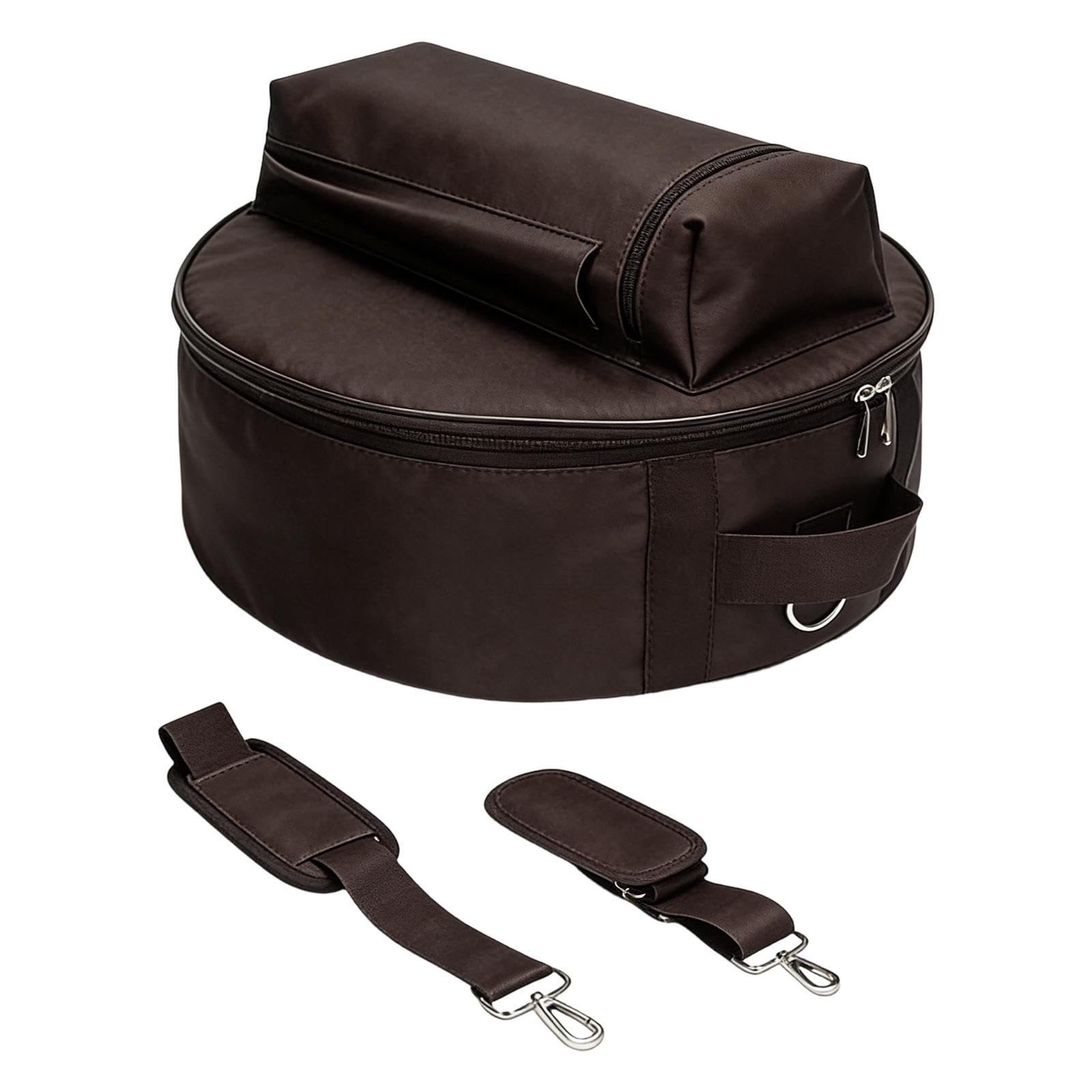 Harilla Schutzhülle für Snare-Drums mit Griffschutz, gepolsterte Schutztasche, Transportzubehör für Schlaginstrumente, Dunkelbraun