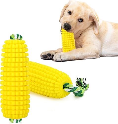 Sumind Juguetes de maíz resistentes para perros para masticadores agresivos, cepillo de dientes chirriante e indestructible, duradero, juguetes