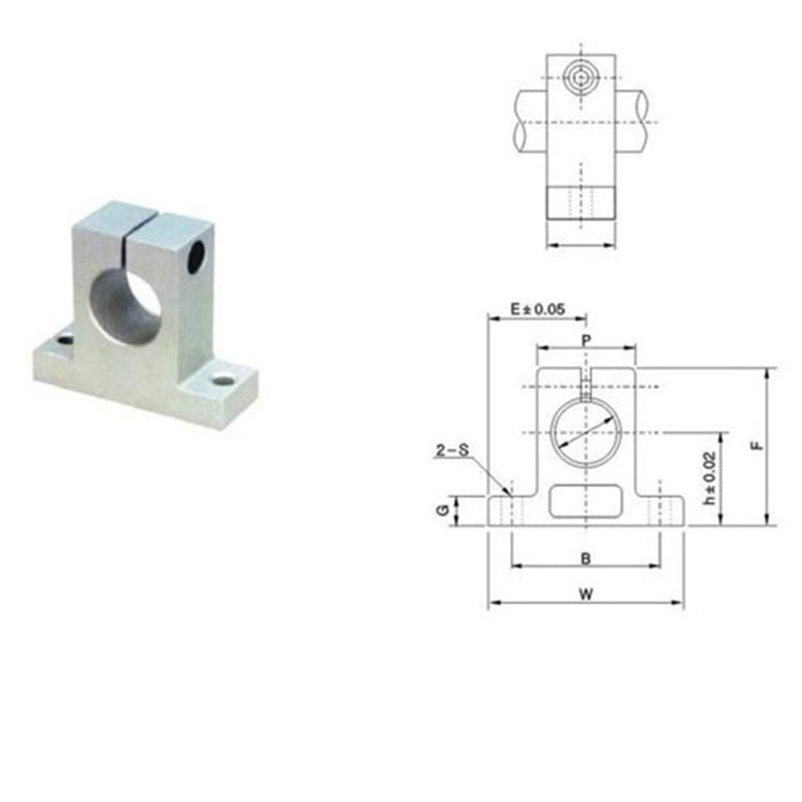 SK8/10/12/16/20/25/30 Supporto Albero Guida Lineare Albero - Foto 3