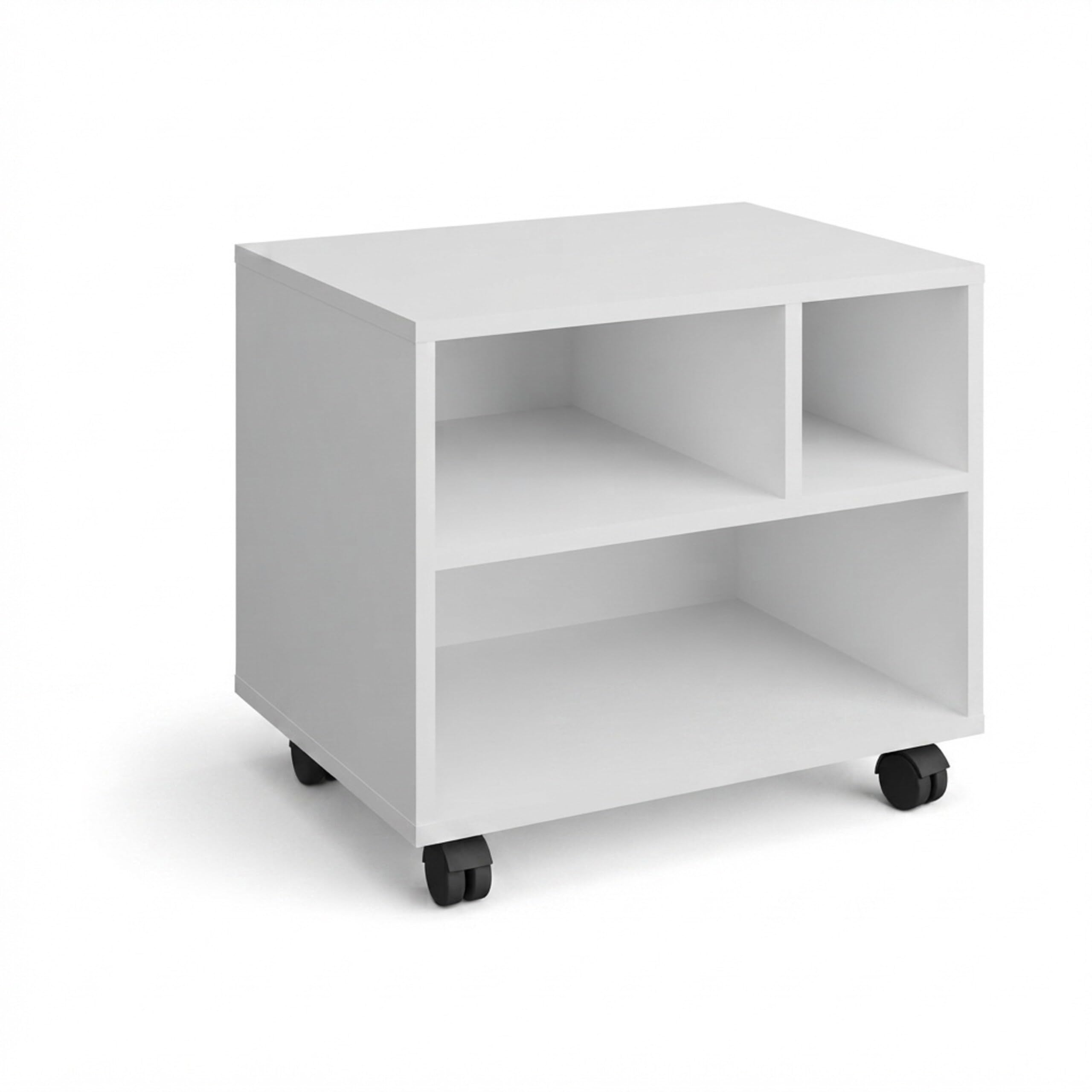 Relaxdays Caisson de bureau, roulettes, avec 3 compartiments, H x L x P : env. 35,5 x 40 x 30 cm, blanc