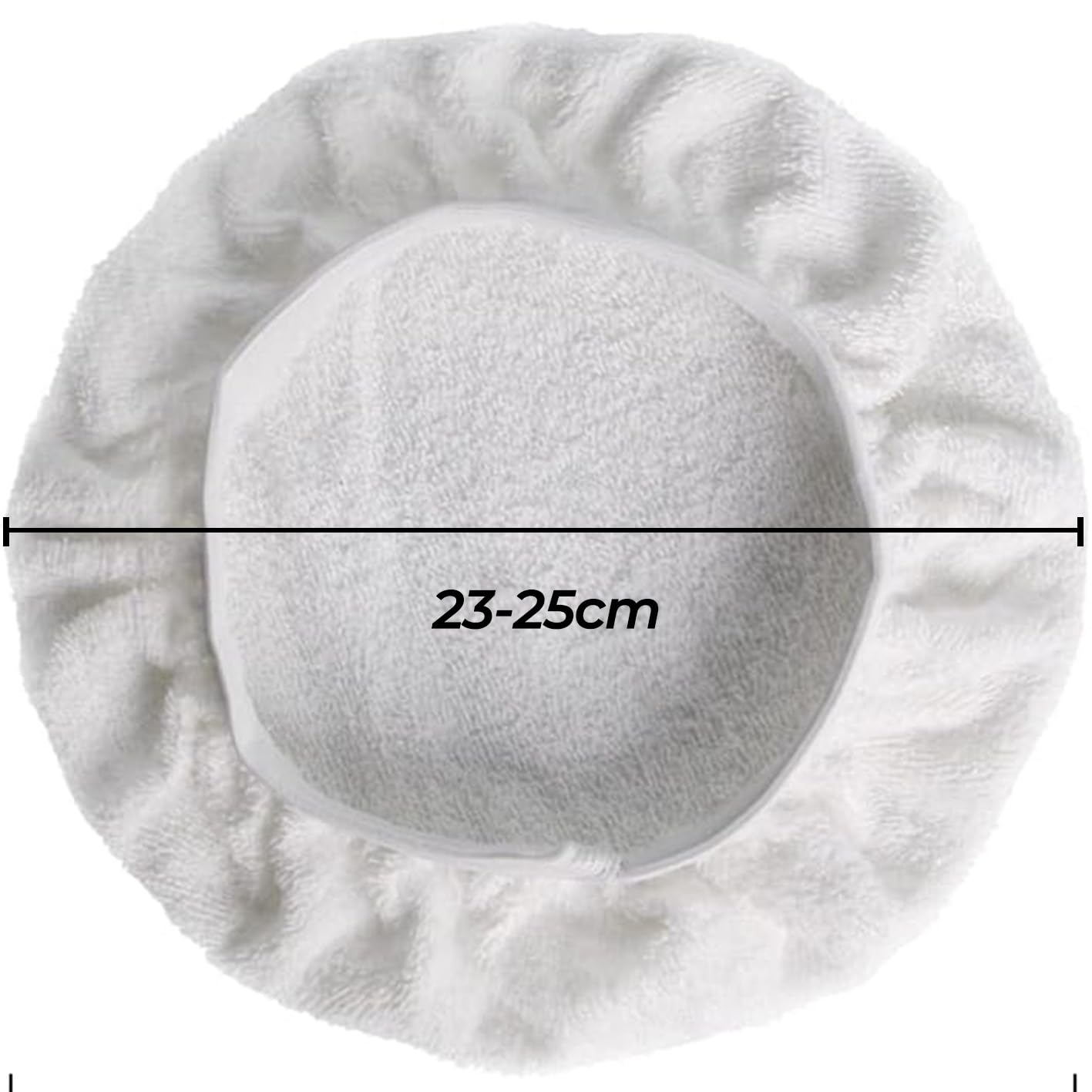 Lot de 4 tampons de polissage, 2 x laine, 2 x microfibre, 220 mm à 250 mm, lavables