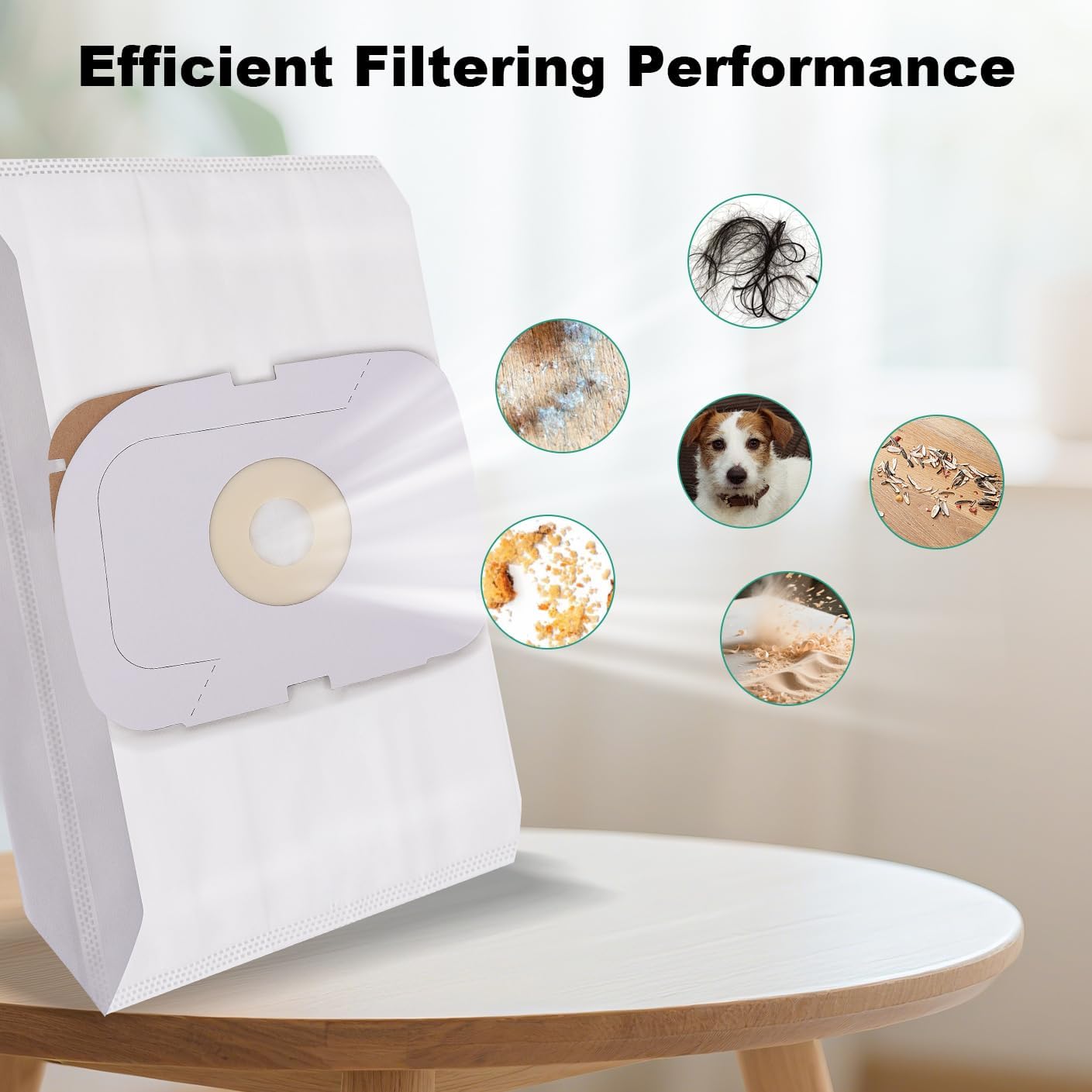 Style P HEPA Vacuum Bag and Filter Bundle: Compatible with Aerus Lux Guardian Platinum Canister Vacuum Cleaner, 1 HEPA Carbon Pre +1 HEPA After Filter with Handle +8 Vacuum Bags