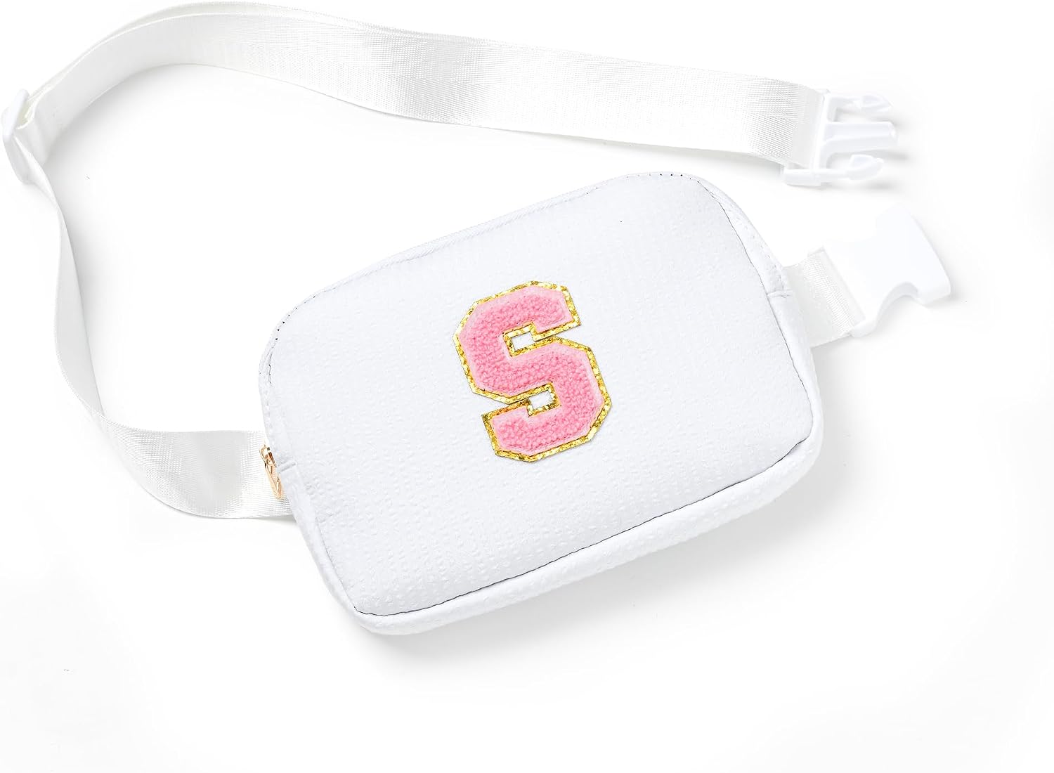 Boulder Bee Belt Bag with Initial Letter, Stylish Fanny Pack for Teenager Girls, Cute Trendy Stuff, Crossbody Bags, Birthday Gifts Bag, Christmas Gift(White, Letter L)