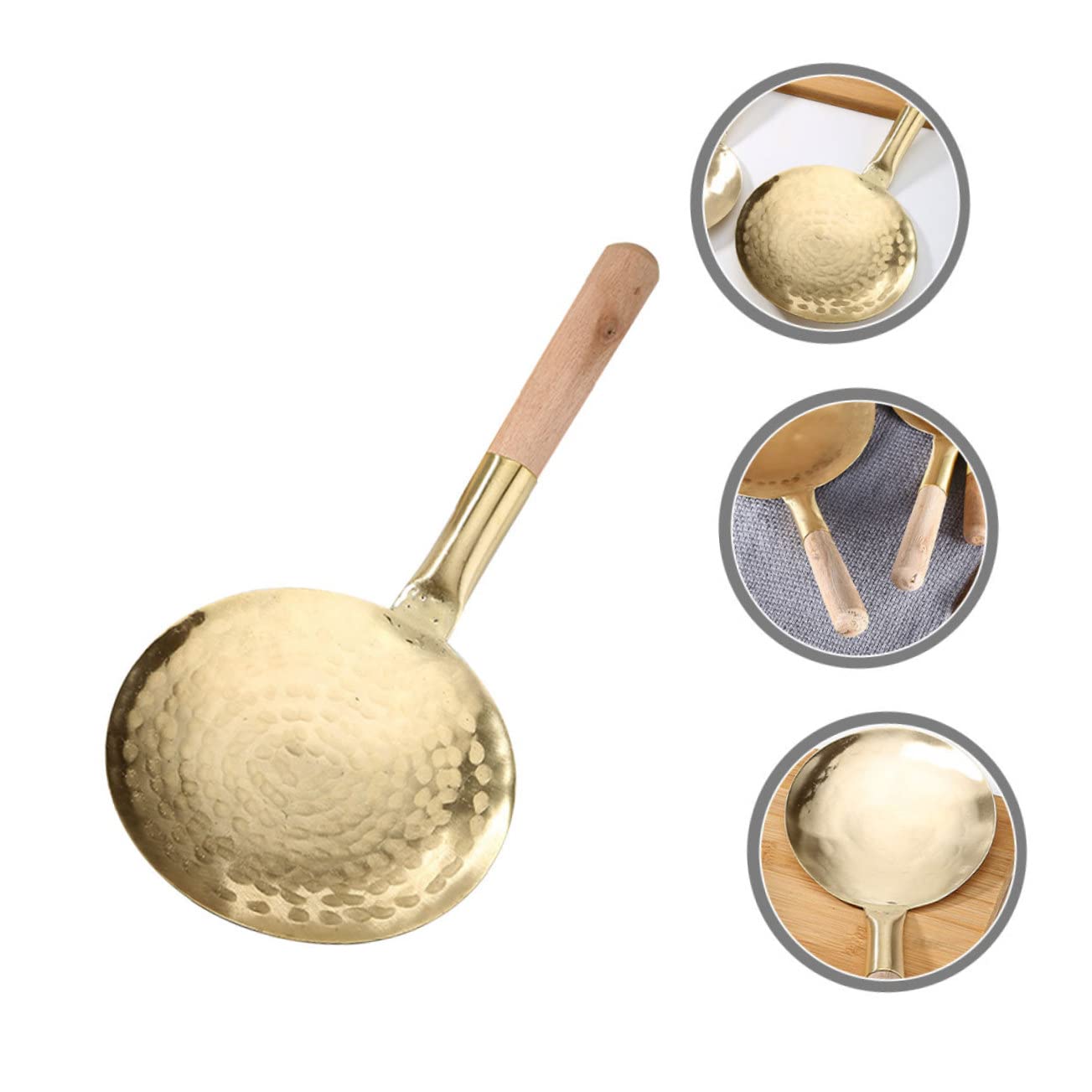 COLLBATH 3 Pezzi Di Robusto Mestolo Da Cucina in Rame Per Tofu Impugnatura Comoda Per Servire in Modo Efficiente