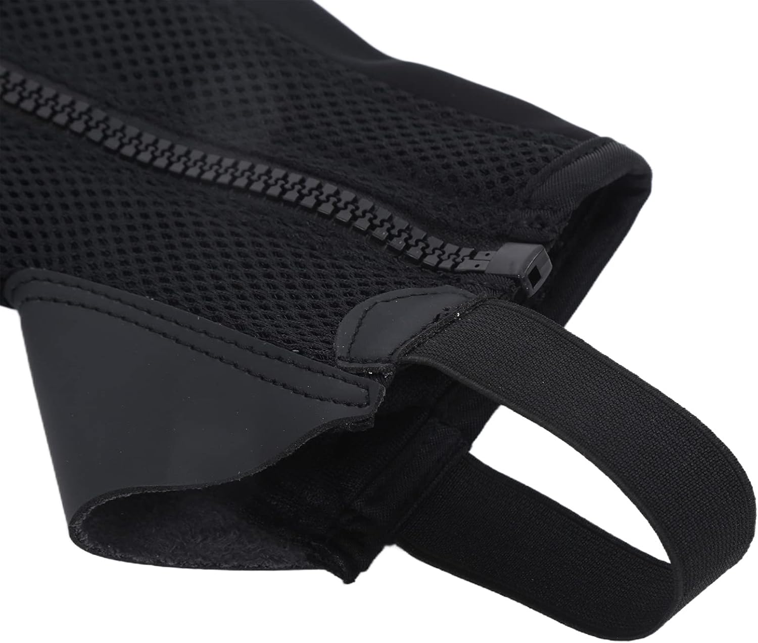 Honio Half Chap, Black Mesh Faux Leather Equestrian Half Chap Super Fiber Material Comfortable Flexible Riding Protection for Kids