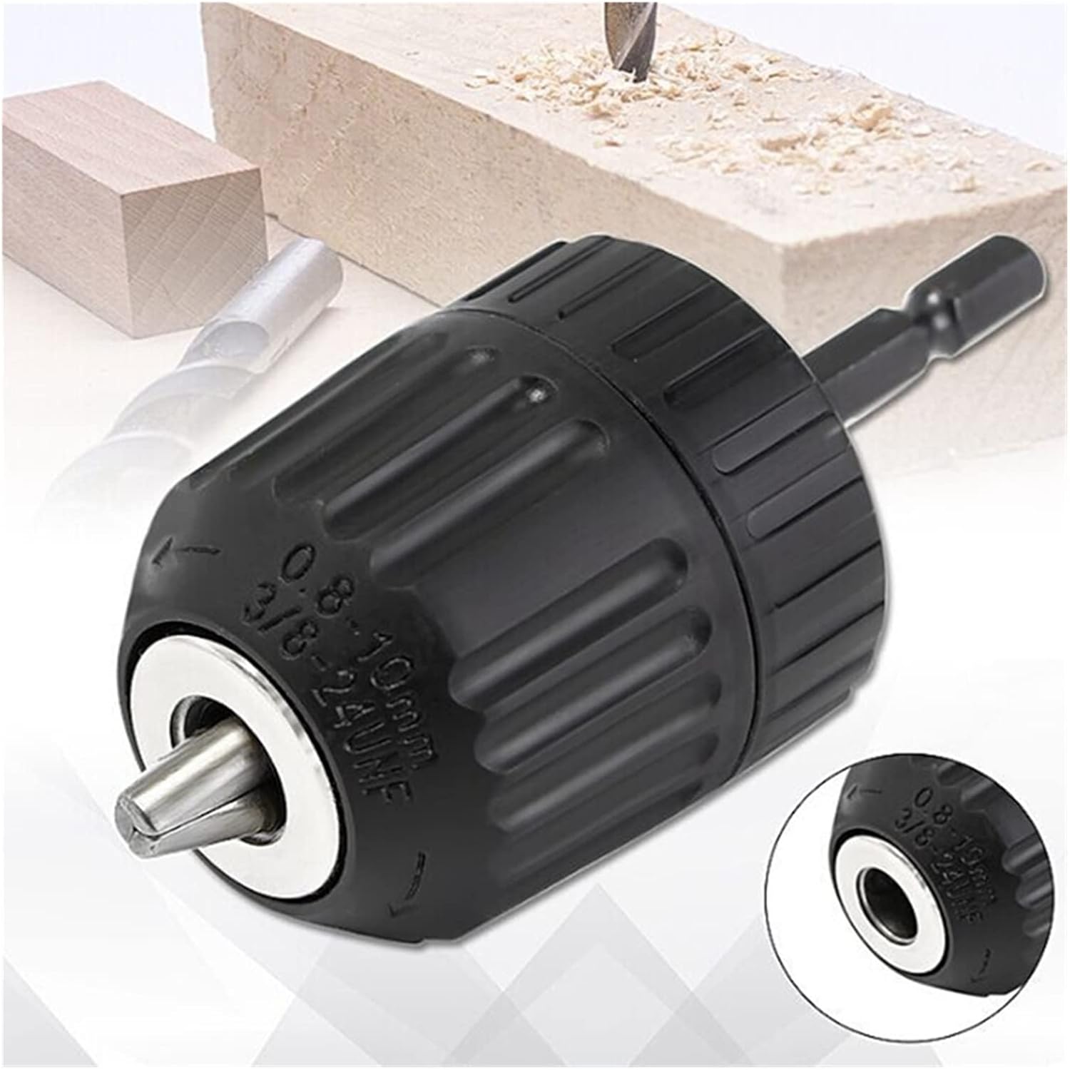 1/4" Hex 0.8-10mm Keyless Drill Chuck Converter Thread Quick Change Adapter SDS-Plus Shank Chuck