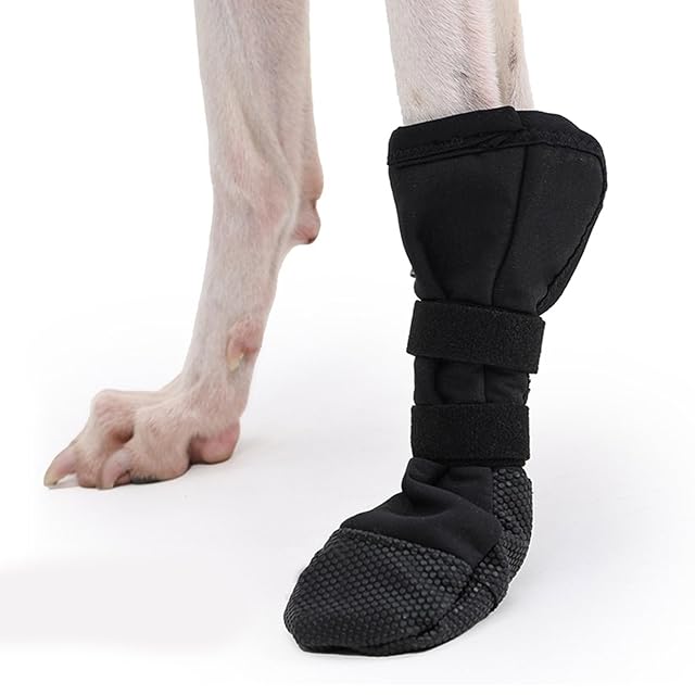 Foto 3 de 7 de Zeizafa Bota protectora de patas de perro, tamaño grande, resistente al agua, suave