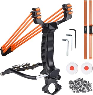 Shapirit Perfessional Slingshots Set, Hunting Slingshot for Adults,High Velocity Out Door Sling Shot Catapult Set with 100 Steel Ammo Balls 3 Rubber Bands and Practice Target