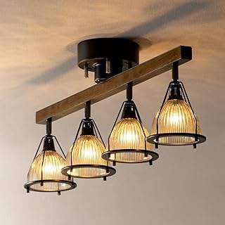 エア・リゾーム シーリングライト led 電球対応 リモコン ガラス 天井照明 4灯シーリングライト JUKE（ジューク） ブラック