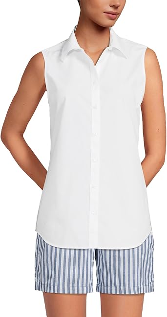 Lands End Womens Sleeveless No Iron Shirt