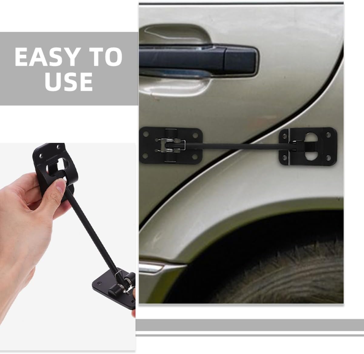 2sets Rv Door Holder and Trailer Latch High Hardness Door Hook for Cargo Trailer Easy Installation Windproof Design