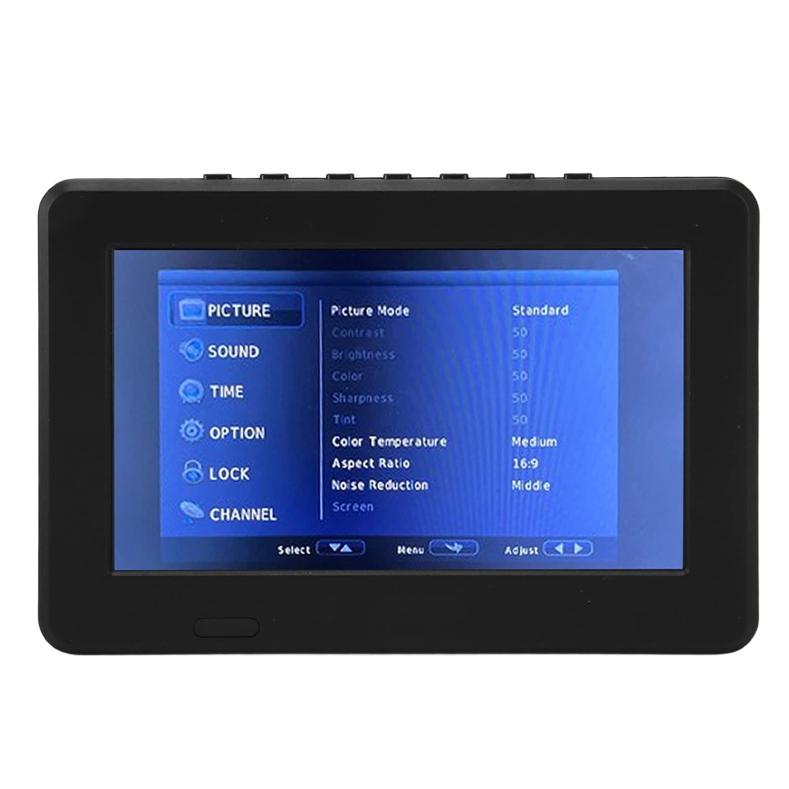 Cuifati Téléviseur Portable 7 Pouces, Lecteur Vidéo de Télévision Numérique HD LED avec Batterie Rechargeable Intégrée, Port USB et Emplacement pour Carte Mémoire, pour Voiture,